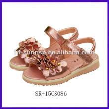 SR-15CS086 moda plana princesa meninas sandálias flor verão princesa meninas sandálias peep toe princesa meninas sandálias
